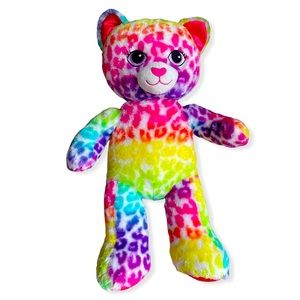 Build-A-Bear Workshop Lisa Frank Rainbow Leopard Cat Plush Comes w cardboard box